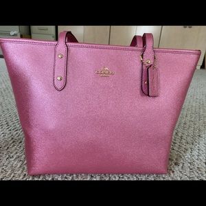 Coach Metallic Blush City Tote